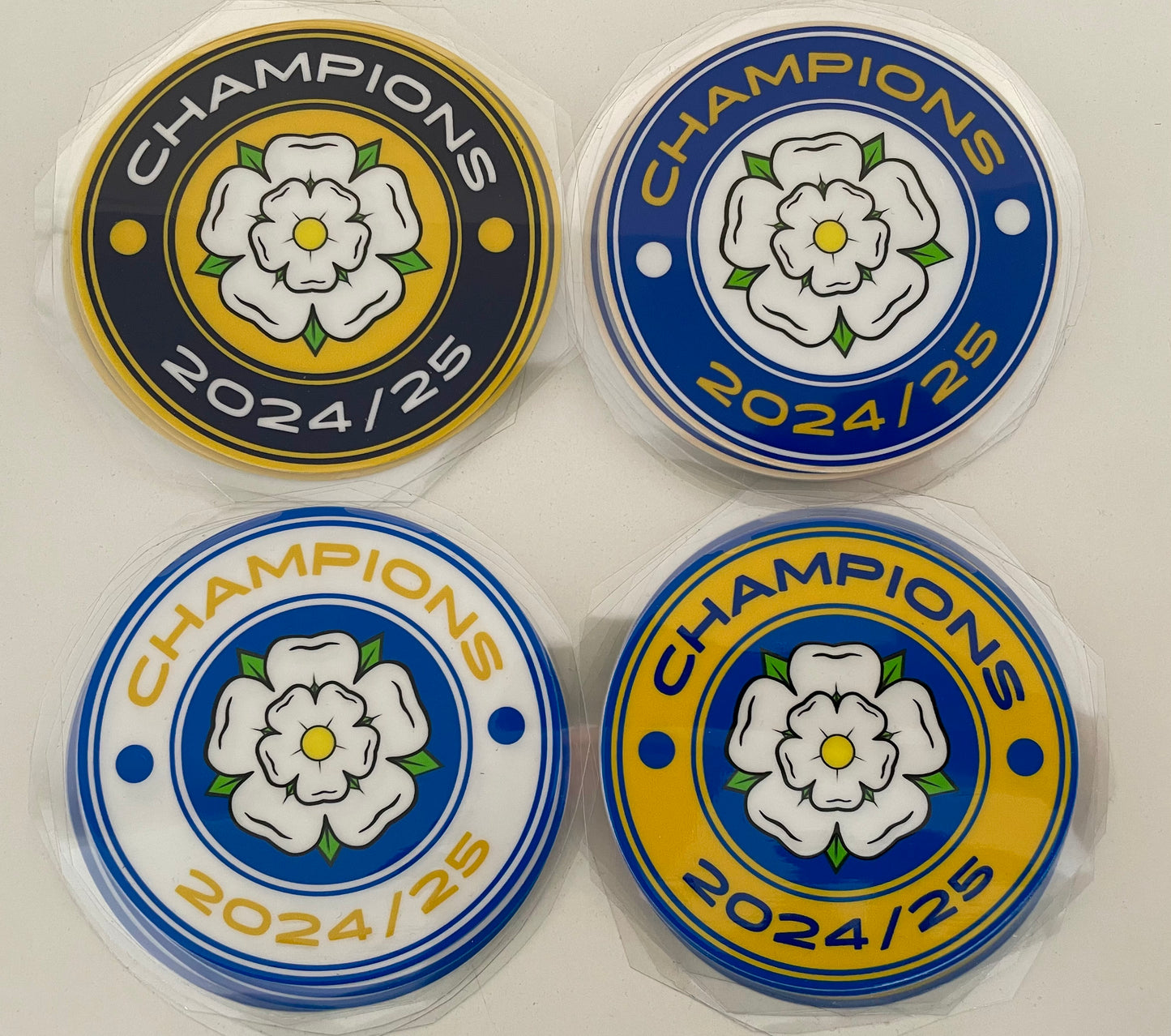 SET OF FOUR - CHAMPIONS 2024/25 Waterproof Decal Stickers