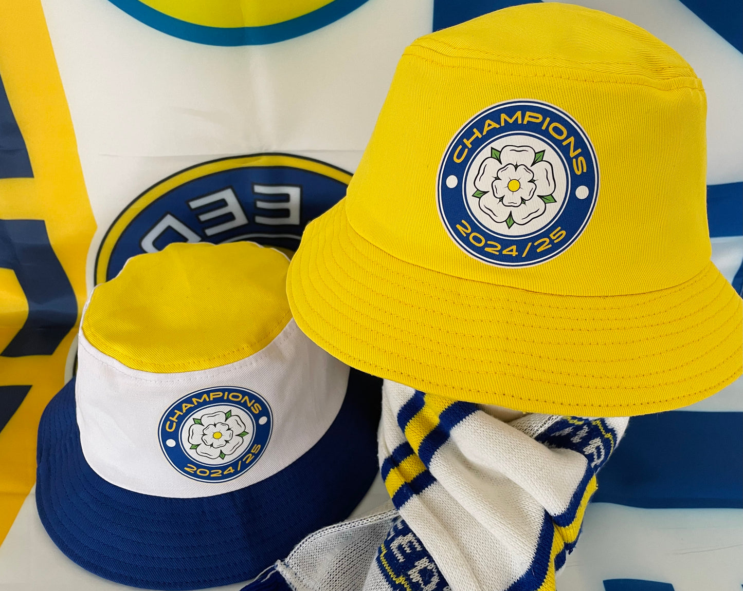 'CHAMPIONS' Rose Leeds Bucket Hat - YELLOW
