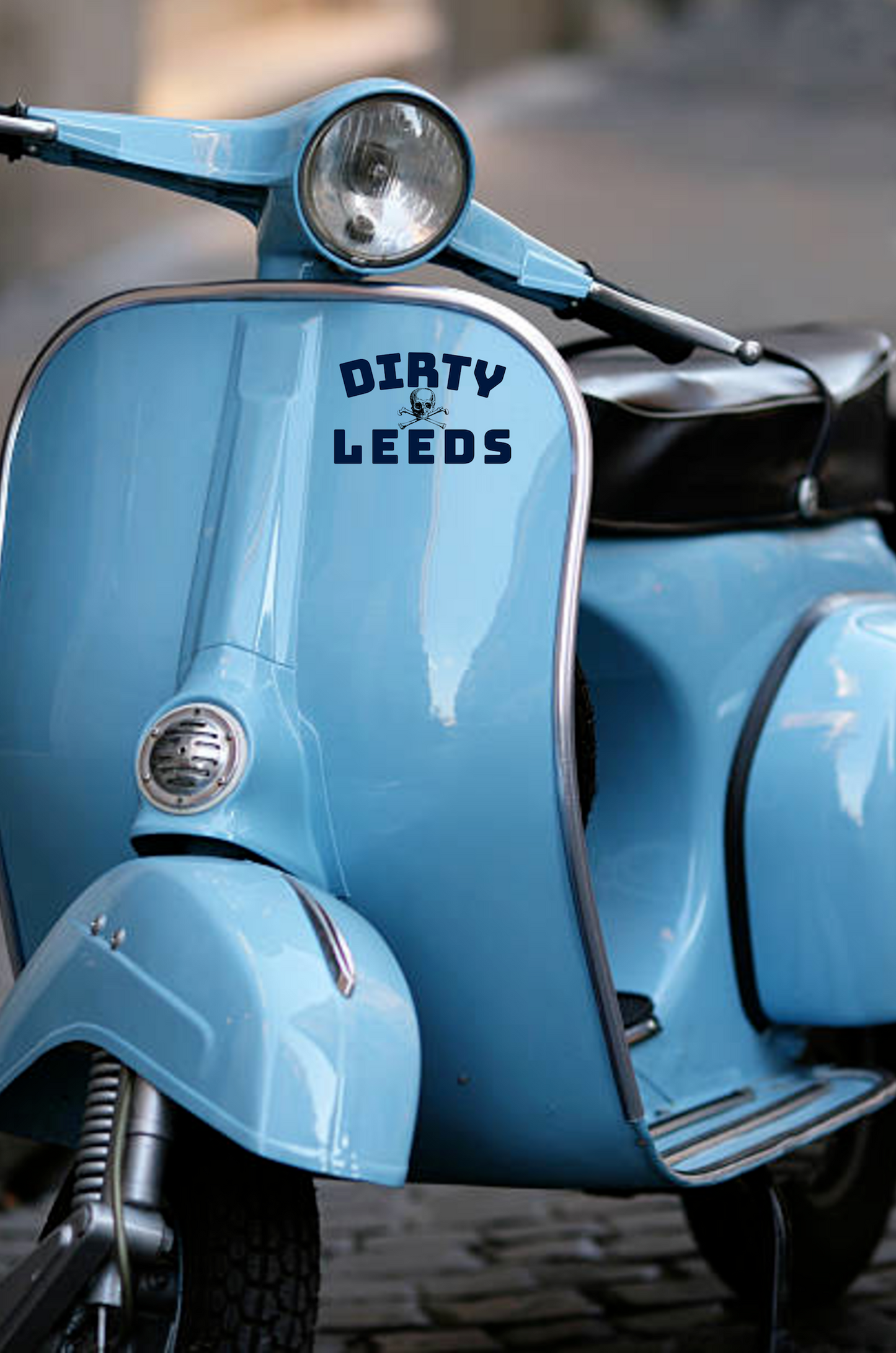 DIRTY LEEDS 'CROSSBONES' Waterproof Decal Sticker - NAVY BLUE