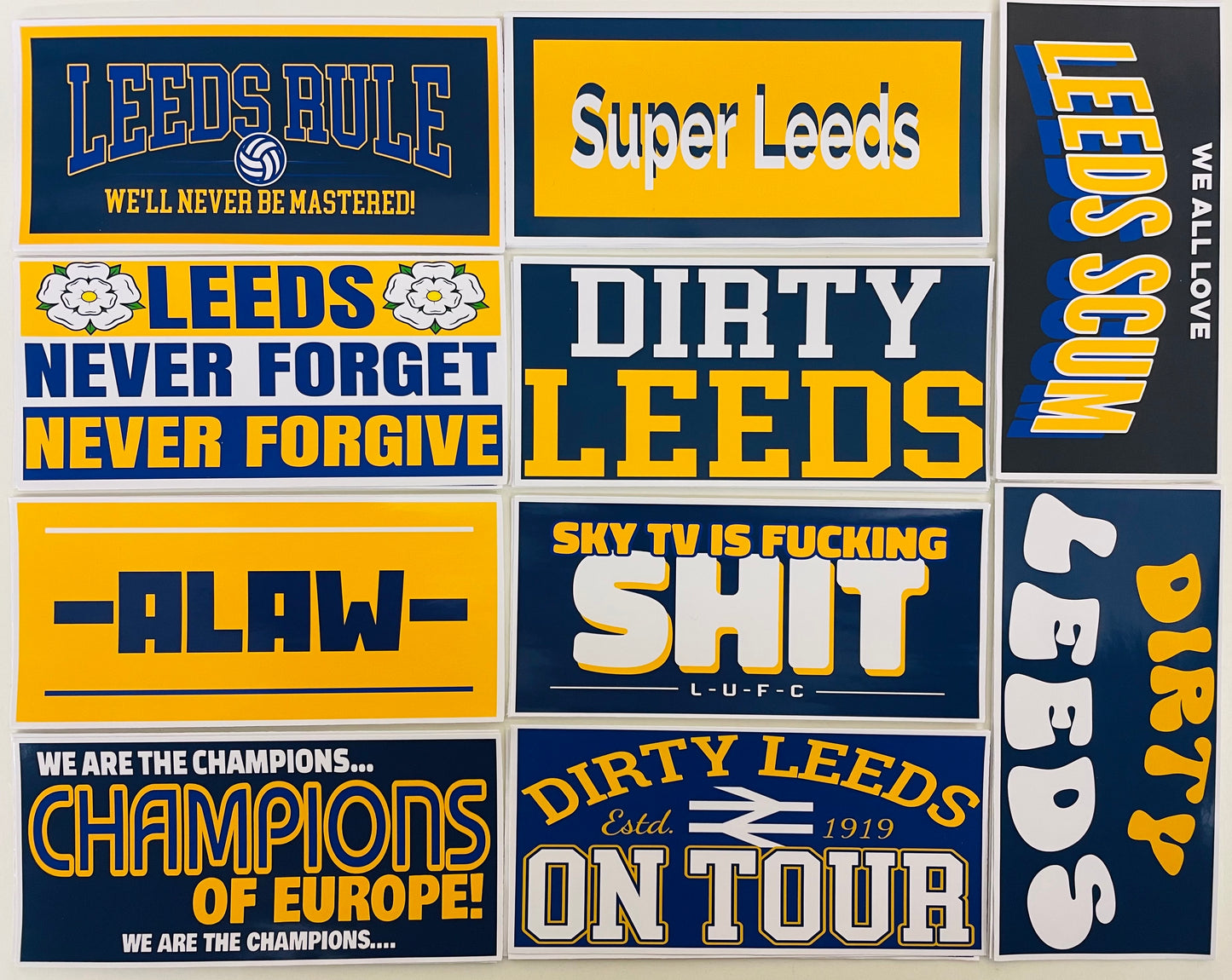 LEEDS AWAY DAY STICKERS - MIXED PACK