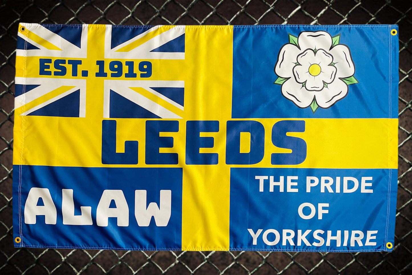 'LEEDS - ALAW' FLAG BLUE/YELLOW