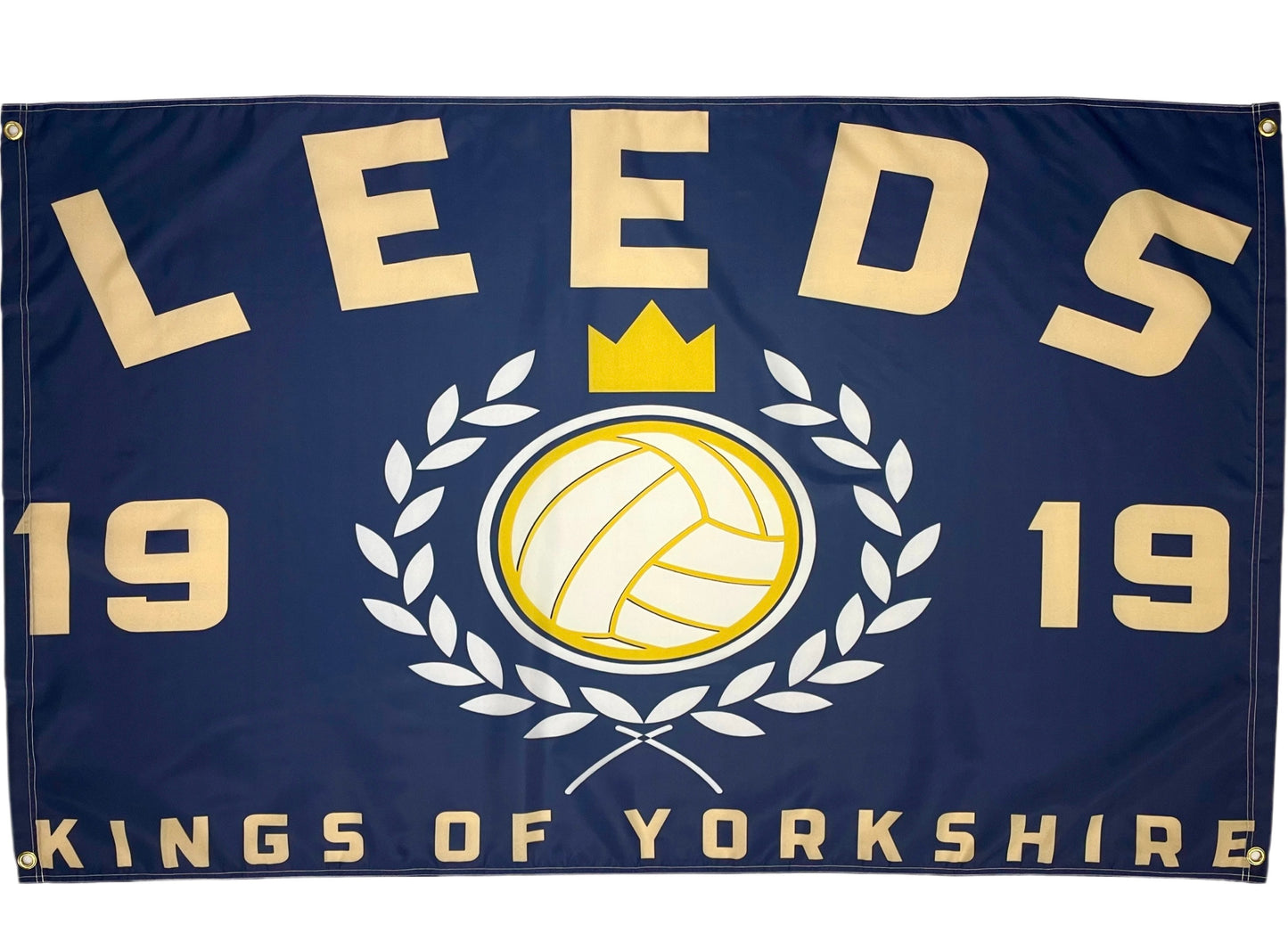'LEEDS - KINGS OF YORKSHIRE' FLAG - NAVY BLUE