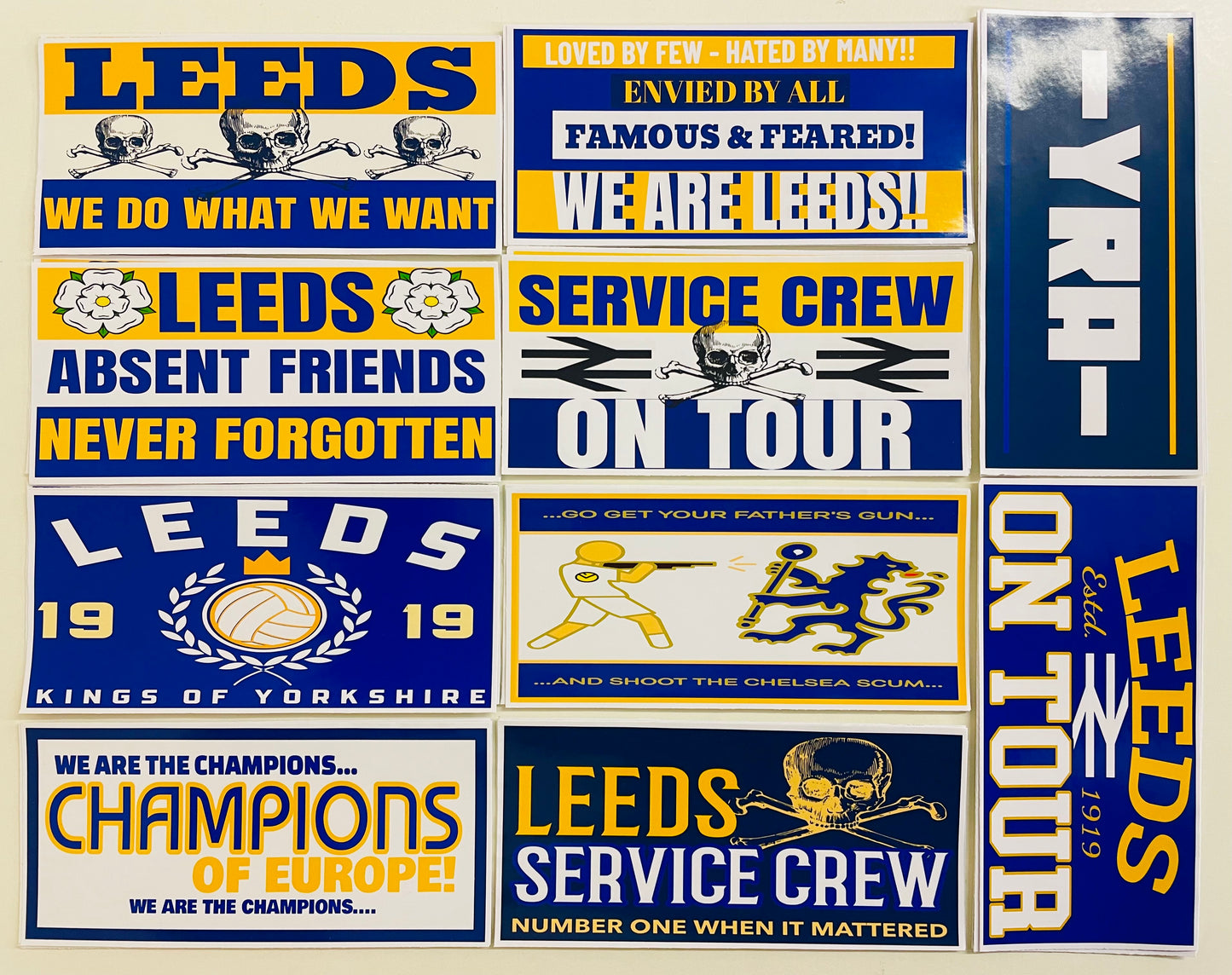 LEEDS AWAY DAY STICKERS - MIXED PACK