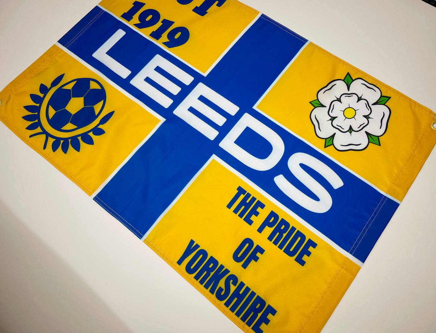 LEEDS - PRIDE OF YORKSHIRE FLAG - YELLOW/BLUE