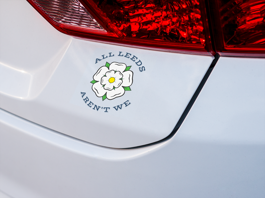 ALL LEEDS AREN'T WE - YORKS ROSE Waterproof Decal Sticker - NAVY BLUE