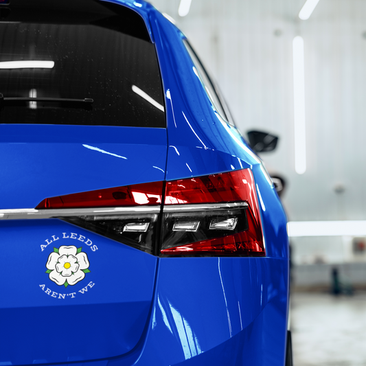 ALL LEEDS AREN'T WE - YORKS ROSE Waterproof Decal Sticker - WHITE
