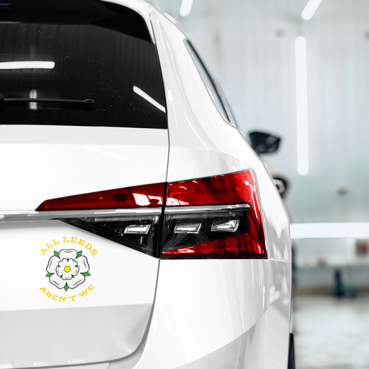 ALL LEEDS AREN'T WE - YORKS ROSE Waterproof Decal Sticker - YELLOW