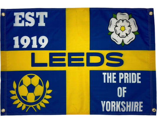 LEEDS - PRIDE OF YORKSHIRE FLAG - BLUE/YELLOW