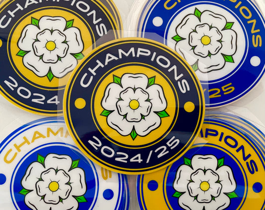 SET OF FOUR - CHAMPIONS 2024/25 Waterproof Decal Stickers