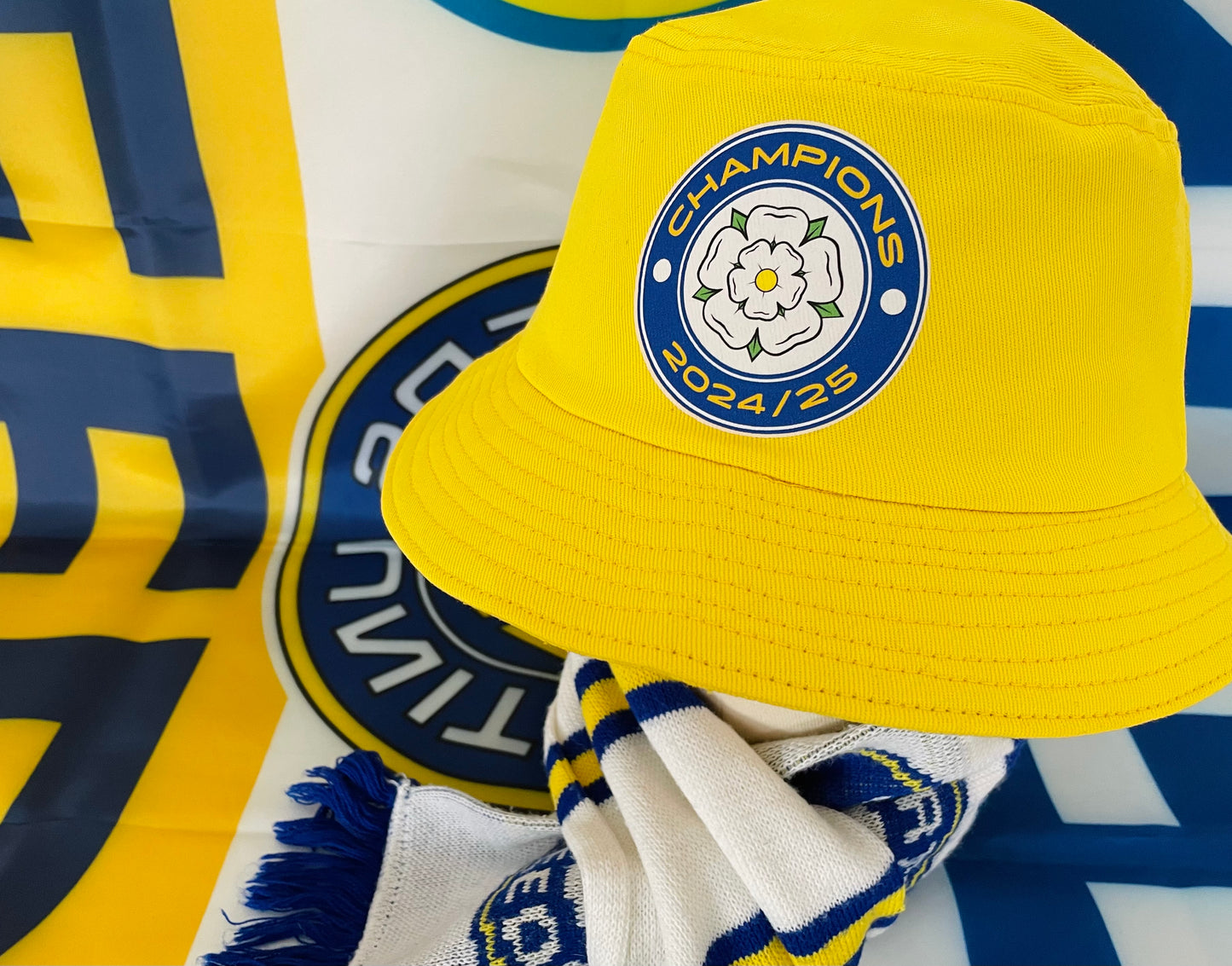 'CHAMPIONS' Rose Leeds Bucket Hat - YELLOW