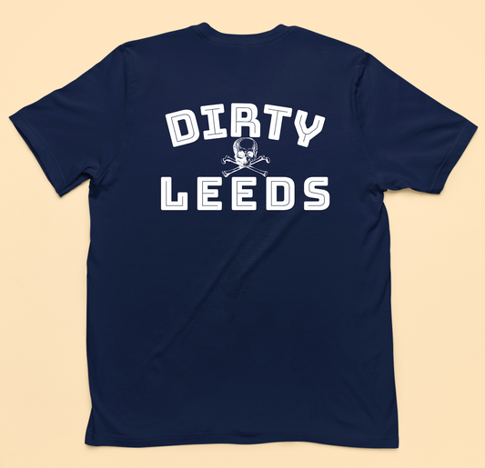 'DIRTY LEEDS - CROSSBONES' BACK PRINT Tee Shirt