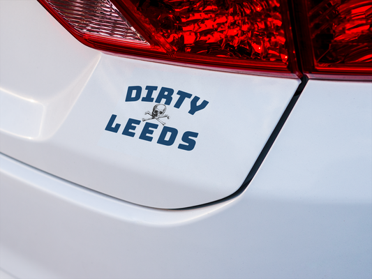 DIRTY LEEDS 'CROSSBONES' Waterproof Decal Sticker - NAVY BLUE