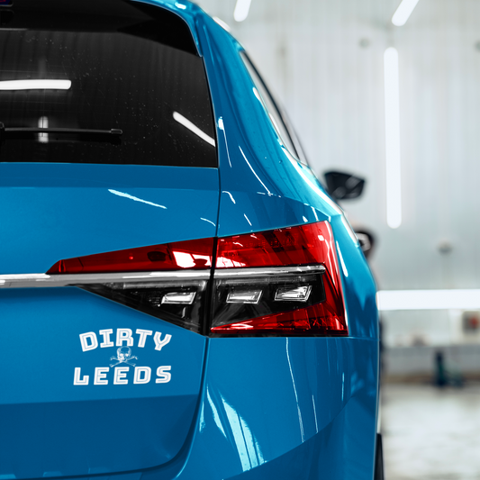 DIRTY LEEDS 'CROSSBONES' Waterproof Decal Sticker - WHITE