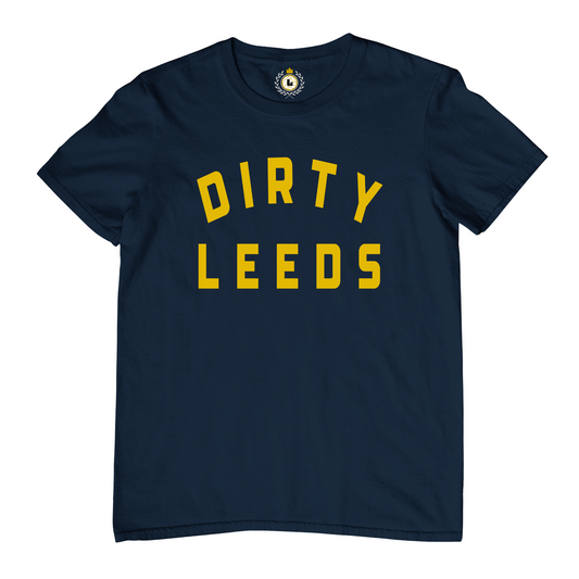 'DIRTY LEEDS' RETRO Tee Shirt - YELLOW TEXT