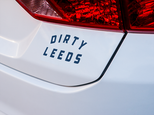 DIRTY LEEDS - RETRO Waterproof Decal Sticker - NAVY BLUE
