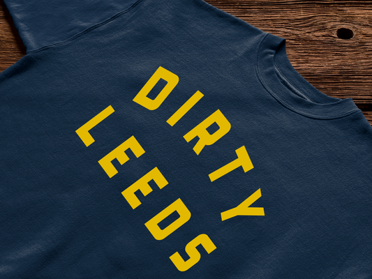 'DIRTY LEEDS' RETRO Tee Shirt - YELLOW TEXT