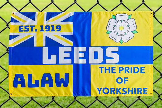 'LEEDS - ALAW' FLAG YELLOW/BLUE