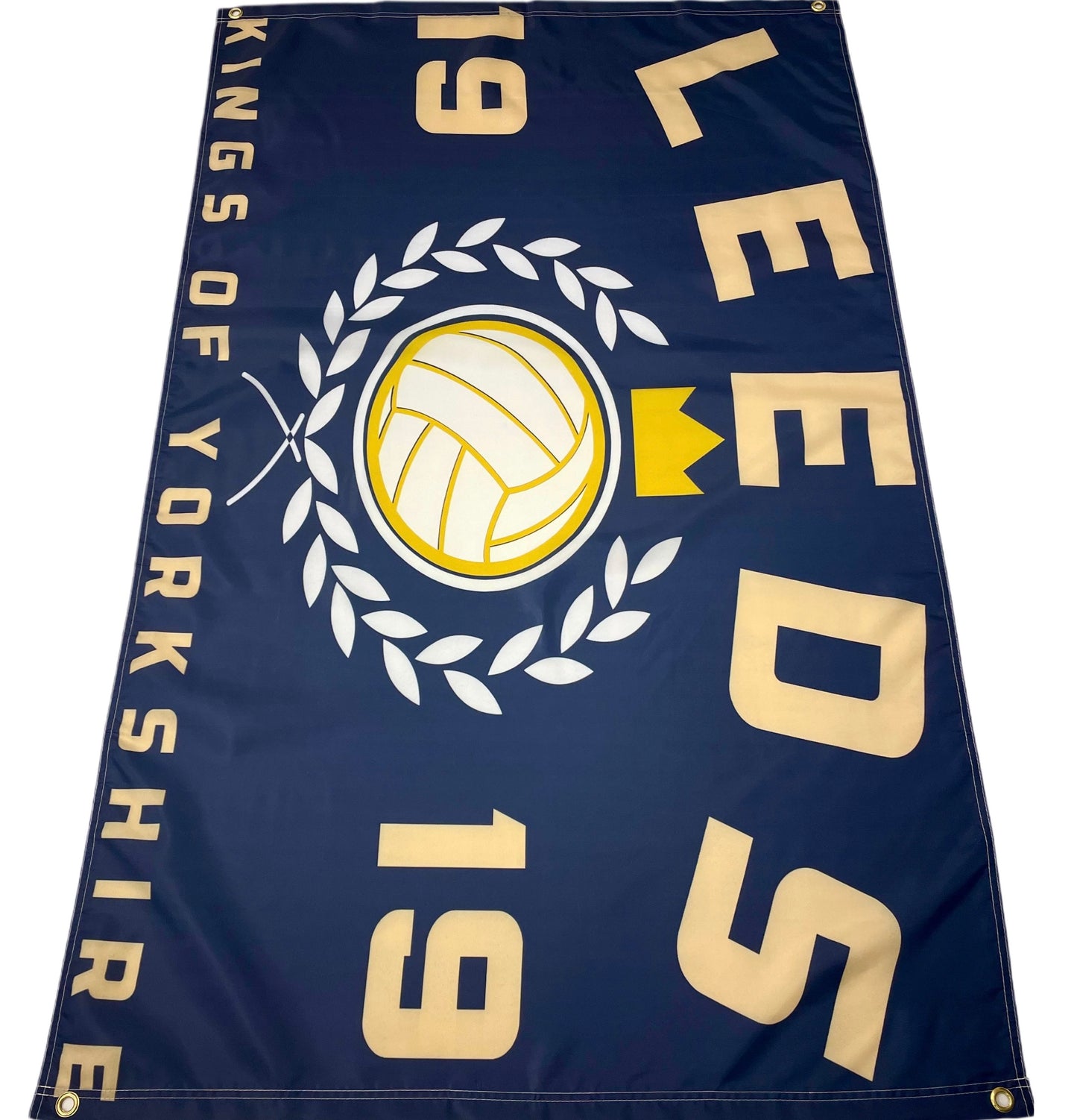 'LEEDS - KINGS OF YORKSHIRE' FLAG - NAVY BLUE