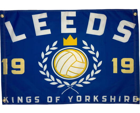 'LEEDS - KINGS OF YORKSHIRE' FLAG - BLUE