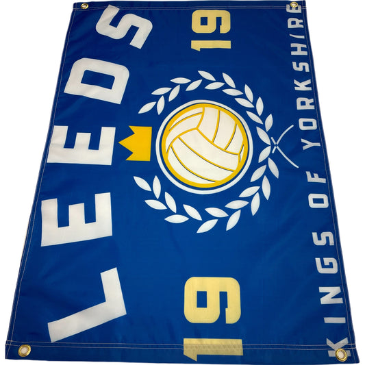 'LEEDS - KINGS OF YORKSHIRE' FLAG - BLUE