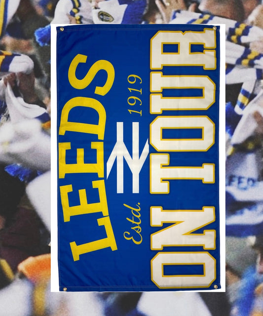 'LEEDS ON TOUR' FLAG - BLUE