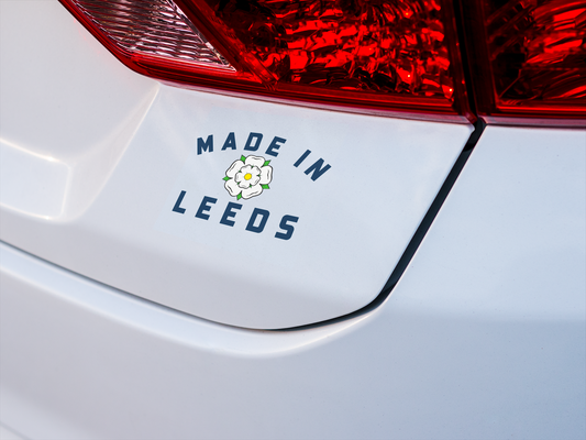 MADE IN LEEDS - YORKS ROSE Waterproof Decal Sticker - NAVY BLUE